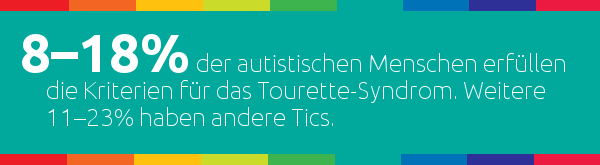 8 bis 18% der autistischen Menschen erfüllen die Kriterien für Tourette.